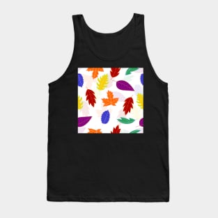 Leaves Pattern - Bold Colors with Pale Colors Behind Tank Top